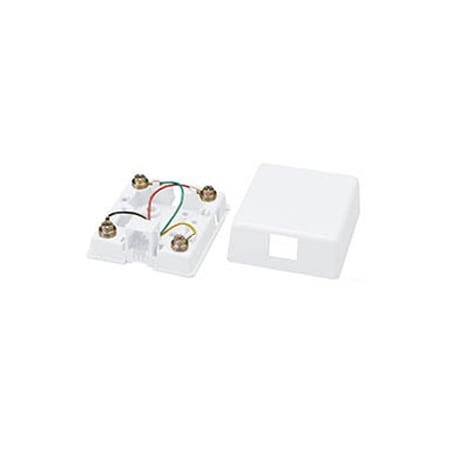 Allen Tel Modular Surface Jack, 6-Conductor, White AT468-6-15